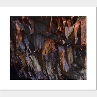 Textured Cave Walls in Copper and Dark Brown Posters and Art